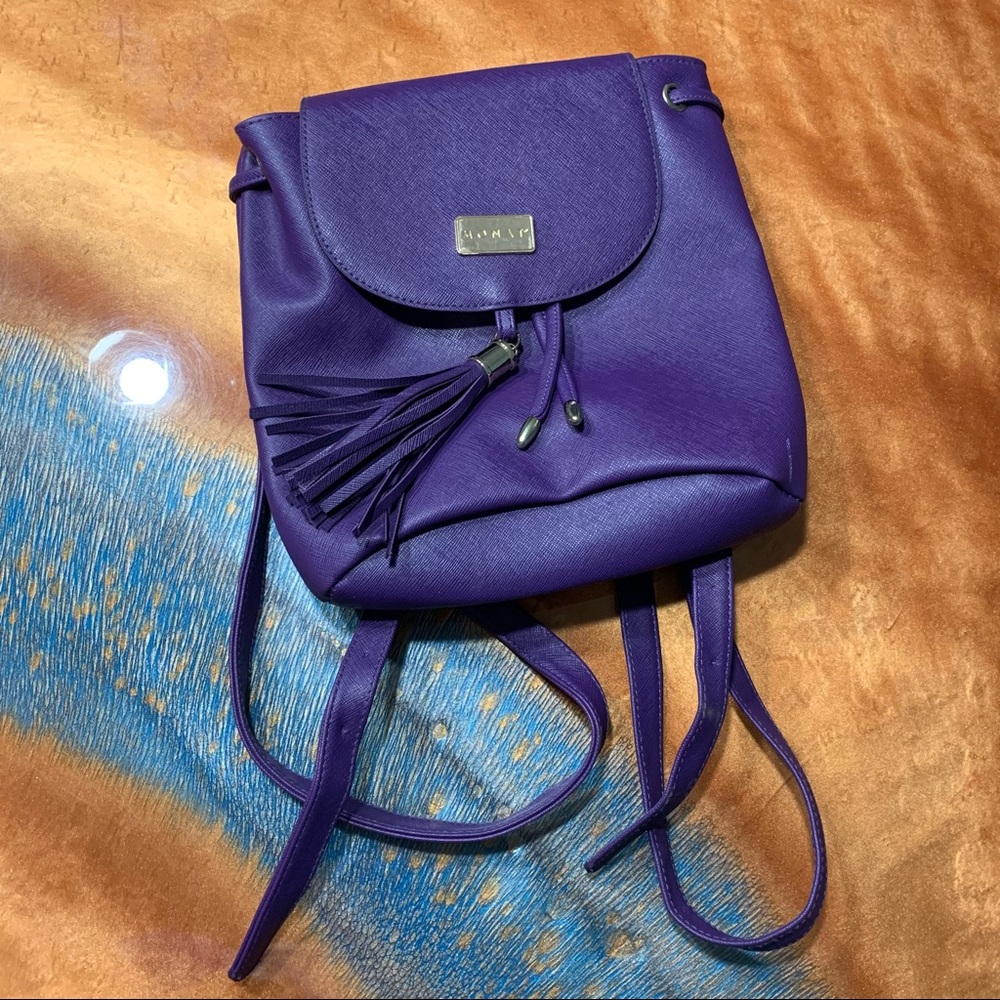 Monat Purple Backpack purse tassel